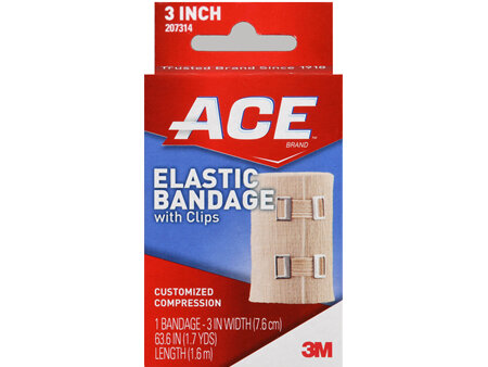 ACE Elastic Bandage with Clips 3 Inch