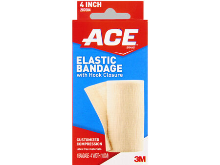 ACE Elastic Bandage With Hook Closure 4 Inch