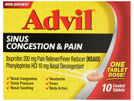 Advil Sinus Congestion & Pain Coated Tablets