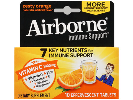 Airborne Immune Support Effervescent Tablets Zesty Orange