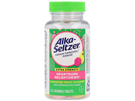 Alka-Seltzer Calcium Carbonate Antacid Heartburn ReliefChews Extra Strength Assorted Fruit