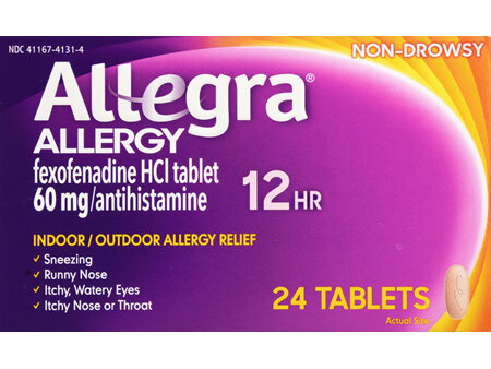 Allegra Allergy 12 Hr Fexofenadine HCl 60 mg Antihistamine Tablets