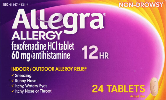 Allegra Allergy 12 Hr Fexofenadine HCl 60 mg Antihistamine Tablets