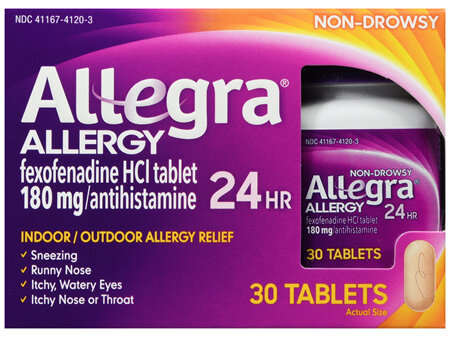 Allegra Allergy 24 Hr Fexofenadine HCl 180 mg Antihistamine Tablets
