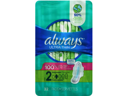 Always Ultra Thin Pads Size 2 Long Super With Flexi-Wings