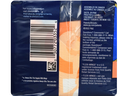 Always Ultra Thin Pads Size 4 Overnight With Flexi-Wings