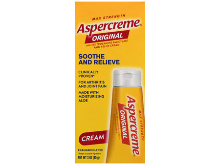Aspercreme Original 10% Trolamine Salicylate Pain Relief Cream Max Strength Fragrance-Free