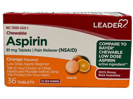 Aspirin 81 Mg Chewable 36 tablets