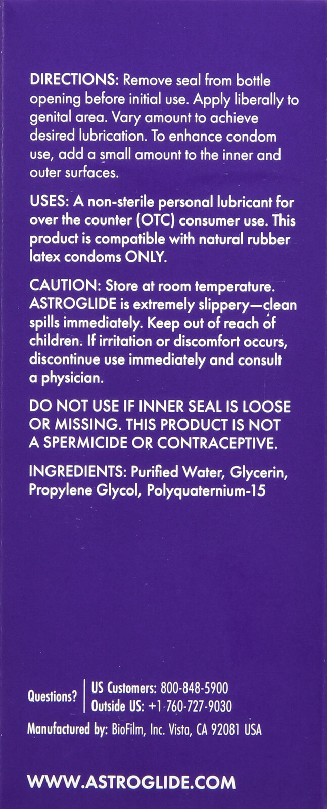 Astroglide Water-Based Personal Lubricant Liquid - Buena Vista Drug Astroglide Water-Based Personal Lubricant Liquid - Buena Vista Drug