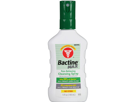 Bactine 4% Lidocaine HCl Max Pain Relieving Cleansing Spray