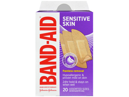 BAND-AID Sensitive Skin Adhesive Bandages Assorted Sizes