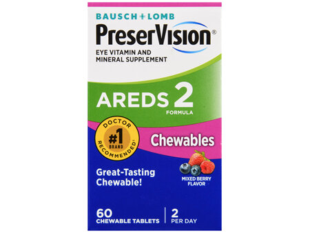 Bausch + Lomb PreserVision AREDS 2 Formula Chewable Tablets Mixed Berry