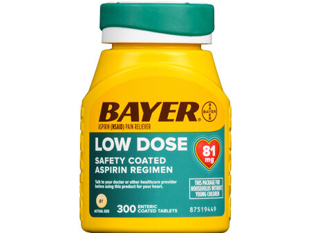Bayer Low Dose Safety Coated Aspirin Regimen 81 mg (NSAID) Pain Reliever Tablets