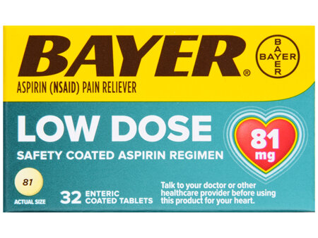 Bayer Low Dose Safety Coated Aspirin Regimen 81 mg (NSAID) Pain Reliever Tablets