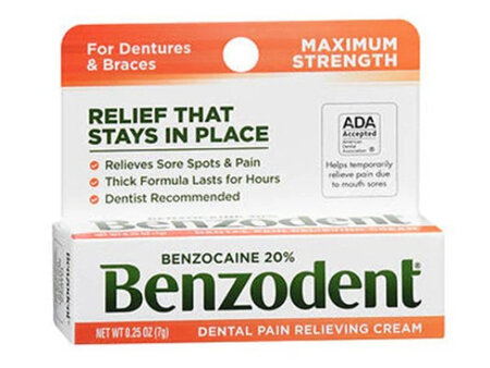 Benzodent dental pain relieving cream 20% Benzocaine