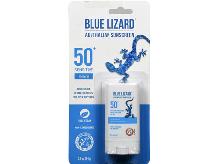 Blue Lizard Australian Sunscreen Mineral Stick Sensitive SPF 50