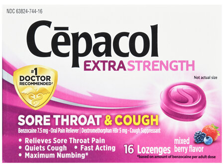 Cepacol Extra Strength Sore Throat & Cough Lozenges Mixed Berry