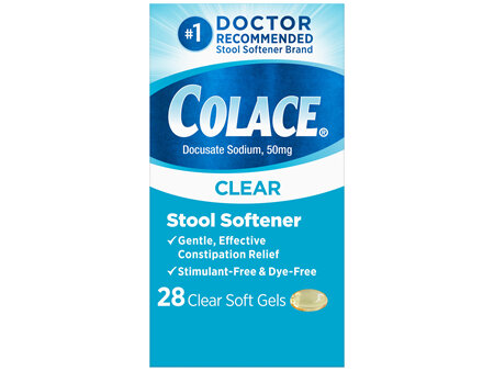 Colace Docusate Sodium 50 mg Stool Softener Clear Soft Gels