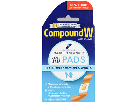 Compound W Wart Remover Salicylic Acid One Step Medicated Pads Maximum Strength