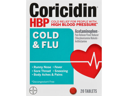 Coricidin HBP Cold & Flu Tablets