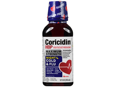Coricidin HBP Maximum Strength Night Cold & Flu Liquid Cherry