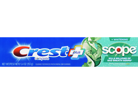 Crest Plus Scope Anticavity Fluoride Toothpaste Minty Fresh Striped