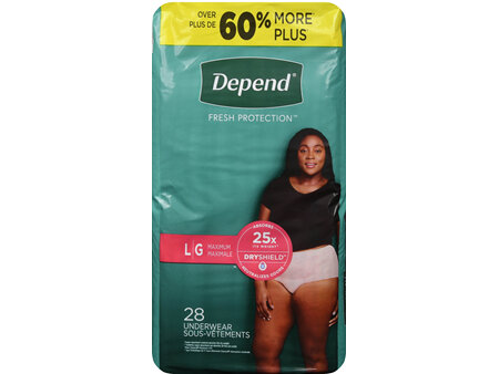 Depend Fresh Protection Underwear Maximum Absorbency Large