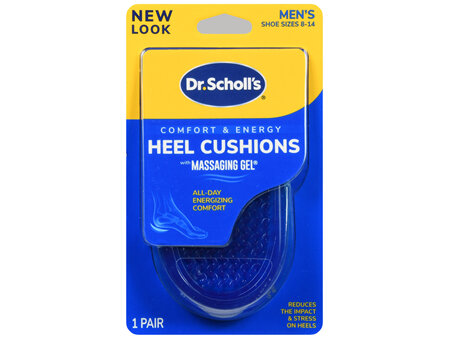 Dr. Scholl's Comfort & Energy Heel Cushions With Massaging Gel Men's Sizes 8-14