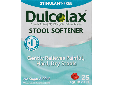 Dulcolax Docusate Sodium (USP) 100 mg Stool Softener Laxative Liquid Gels
