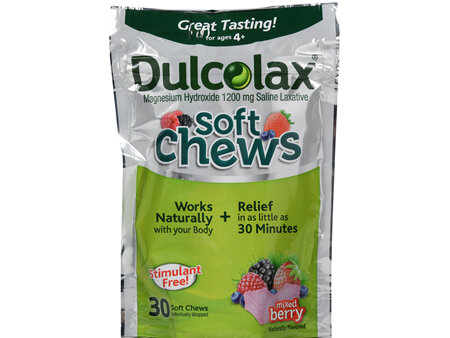 Dulcolax Magnesium Hydroxide 1200 mg Saline Laxative Soft Chews Mixed Berry