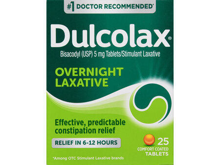 Dulcolax Overnight Laxative Bisacodyl (USP) 5 mg Comfort Coated Tablets