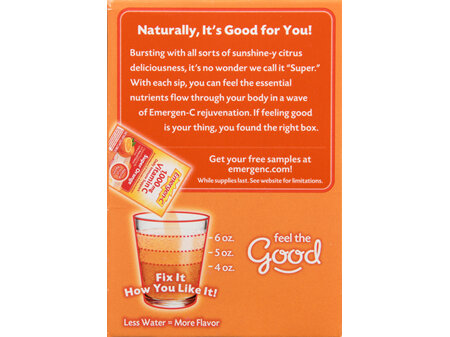 Emergen-C Daily Immune Support 1,000 mg Vitamin C Fizzy Drink Mix Packets Super Orange