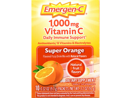 Emergen-C Daily Immune Support 1,000 mg Vitamin C Fizzy Drink Mix Packets Super Orange