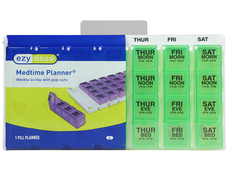 Ezy Dose Medtime Planner Weekly 4x/Day with Pop-Outs Large