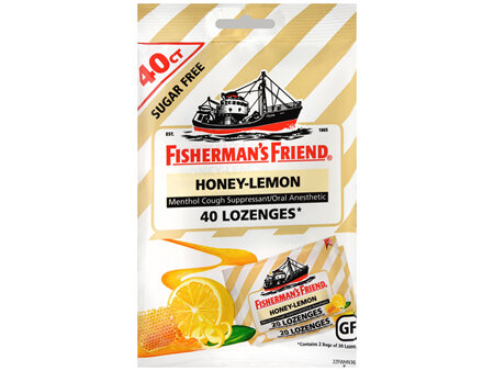 Fisherman's Friend Menthol Cough Suppressant/Oral Anesthetic Lozenges Sugar Free Honey-Lemon