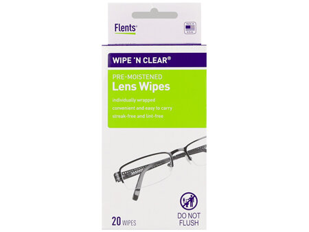 Flents Wipe 'N Clear Pre-Moistened Lens Wipes