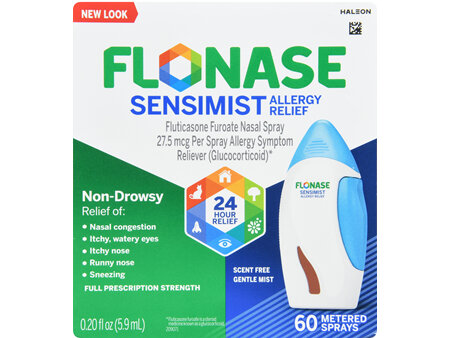 Flonase 24 Hour Allergy Relief Fluticasone Furoate (Glucocorticoid) 27.5 mcg Sensimist Nasal Spray