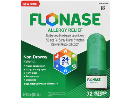 Flonase 24 Hour Allergy Relief Fluticasone Propionate (Glucocorticoid) 50 mcg Nasal Spray