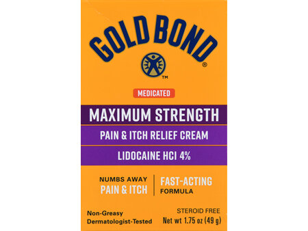 Gold Bond Medicated Pain & Itch Relief Lidocaine HCl 4% Cream Maximum Strength