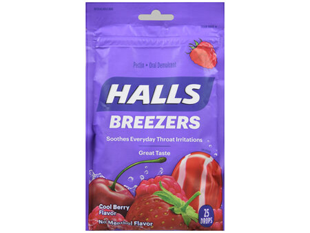 Halls Breezers Pectin Drops Cool Berry