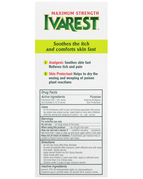 Ivarest Medication Ivarest Poison Ivy Itch Spray Maximum Strength - Rocky Ridge Drug Co.