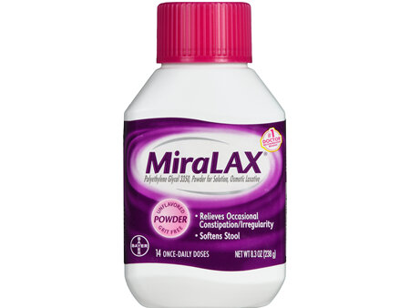 MiraLAX Polyethylene Glycol 3350 Osmotic Laxative Powder Unflavored