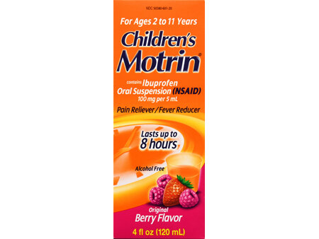 Motrin Children's Ibuprofen 100 mg Oral Suspension Original Berry