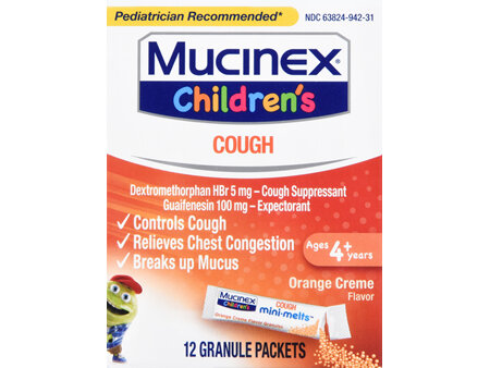 Mucinex Children's Cough Mini-Melts Packets Orange Creme