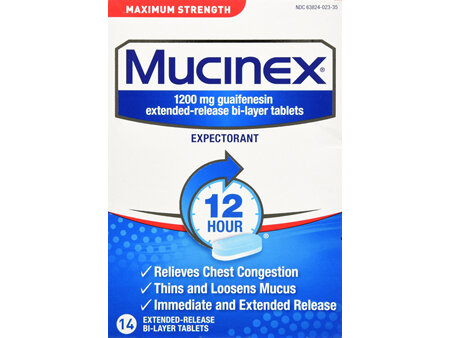 Mucinex Expectorant 12 Hour Extended-Release Bi-Layer Tablets Maximum Strength