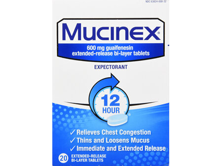 Mucinex Expectorant 12 Hour Extended-Release Bi-Layer Tablets