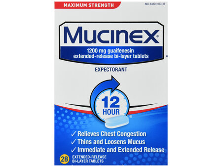 Mucinex Expectorant 12 Hour Extended-Release Bi-Layer Tablets Maximum Strength