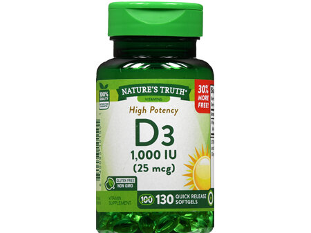 Nature's Truth D3 1,000 IU (25 mcg) Quick Release Softgels