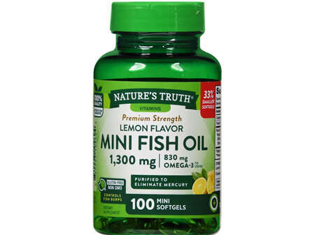 Nature's Truth Fish Oil 1,340 mg Mini Softgels Lemon