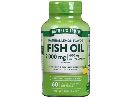 Nature's Truth Fish Oil 2,000 mg Quick Release Softgels Natural Lemon